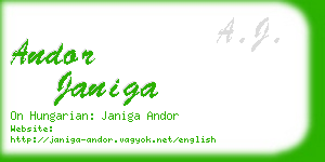 andor janiga business card